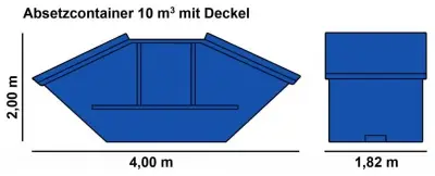 Absetzcontainer 10m3 mit Deckel